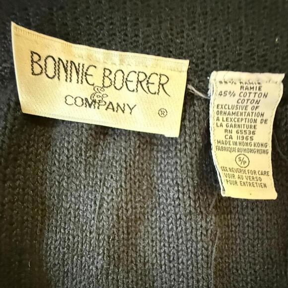 Bonnie Boerer Co. Beaded Knit Pencil Skirt Black Small – Vintage 80s Hong Kong - Picture 2 of 4